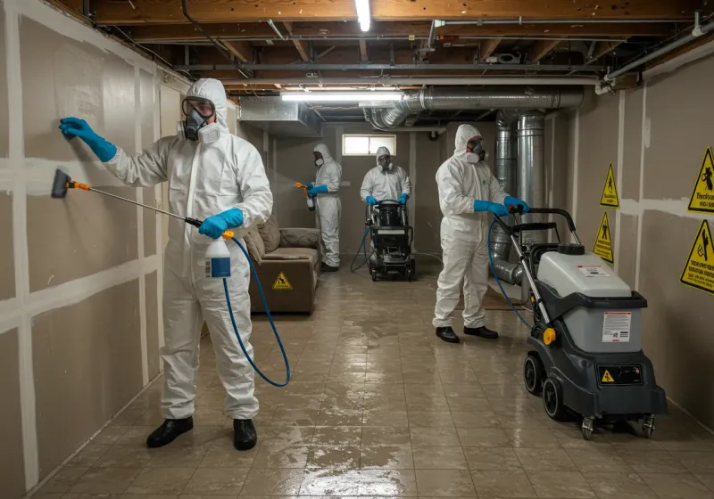 Basement Moisture Removal and Structural Drying process in Arab, AL